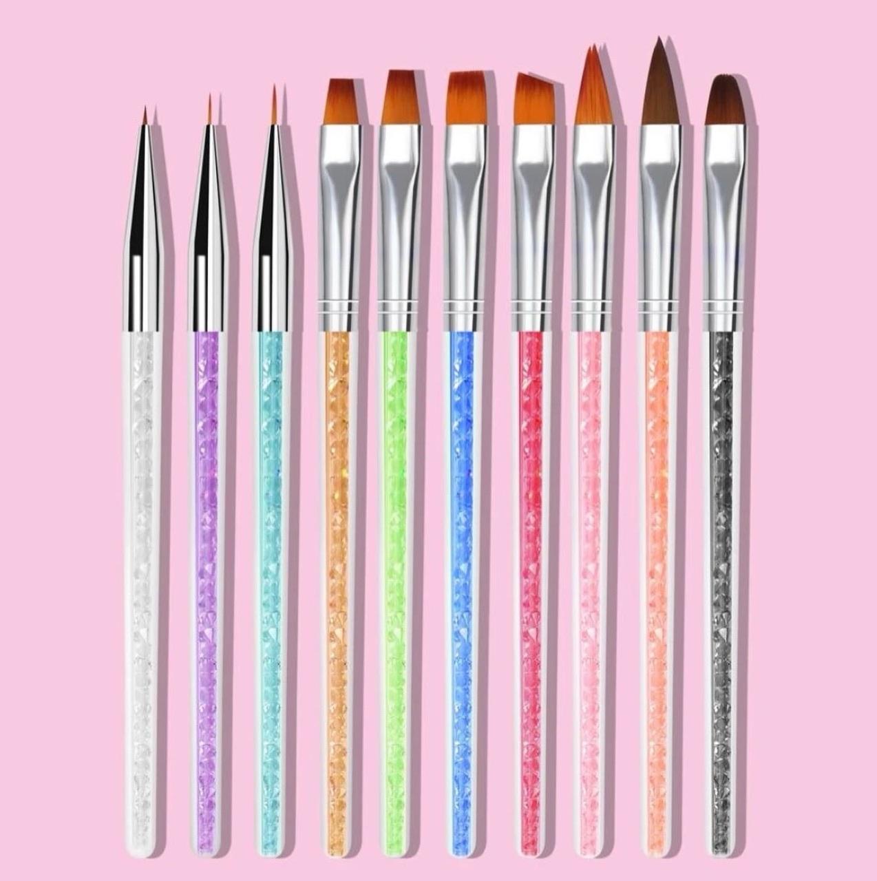 Nail Brush Set Colored 10pcs