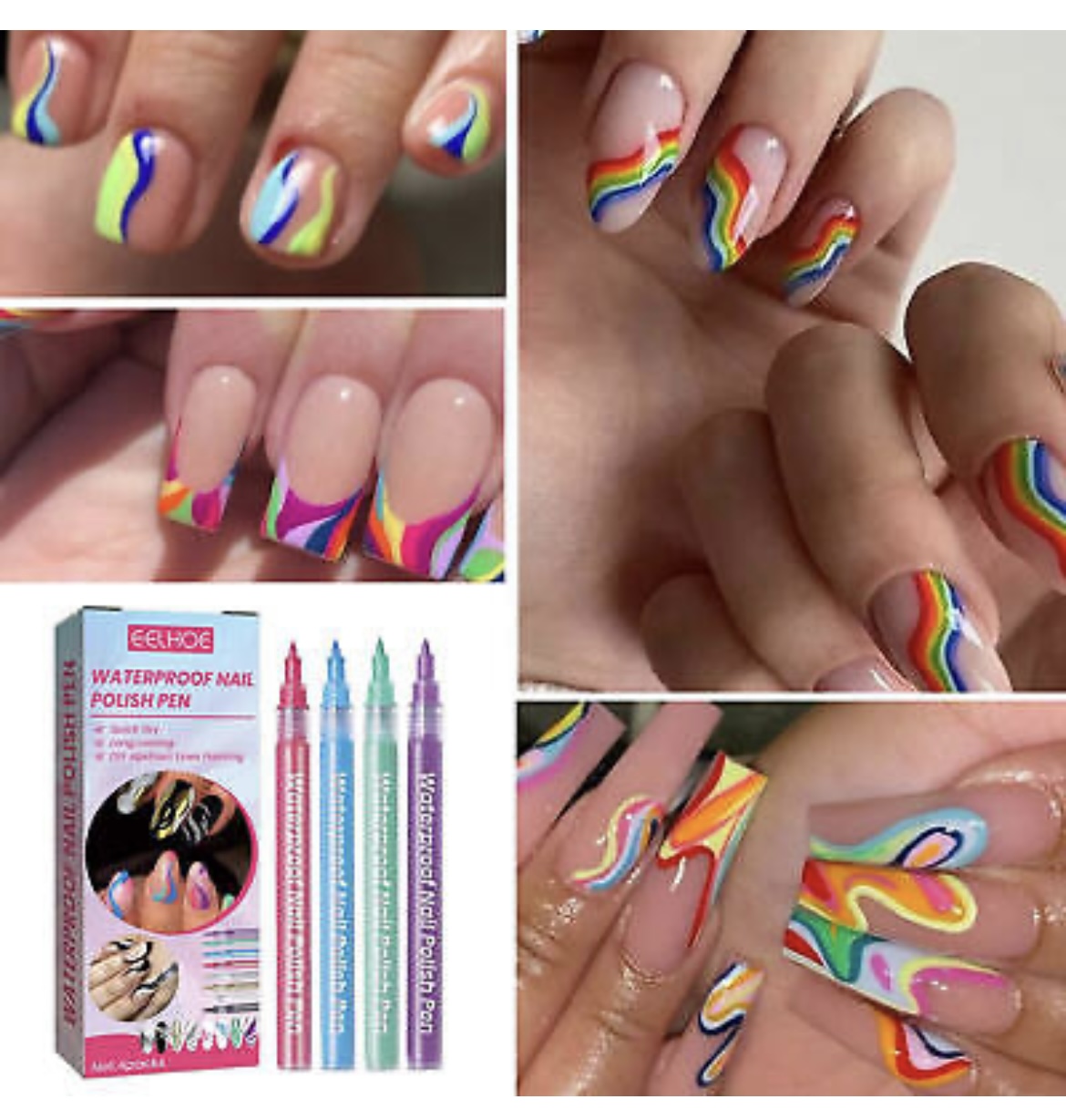 Nail Art Pen Set Of 4 Colorful